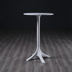 Tables de bar rondes blanches à plateau fixe en synthétique tendance