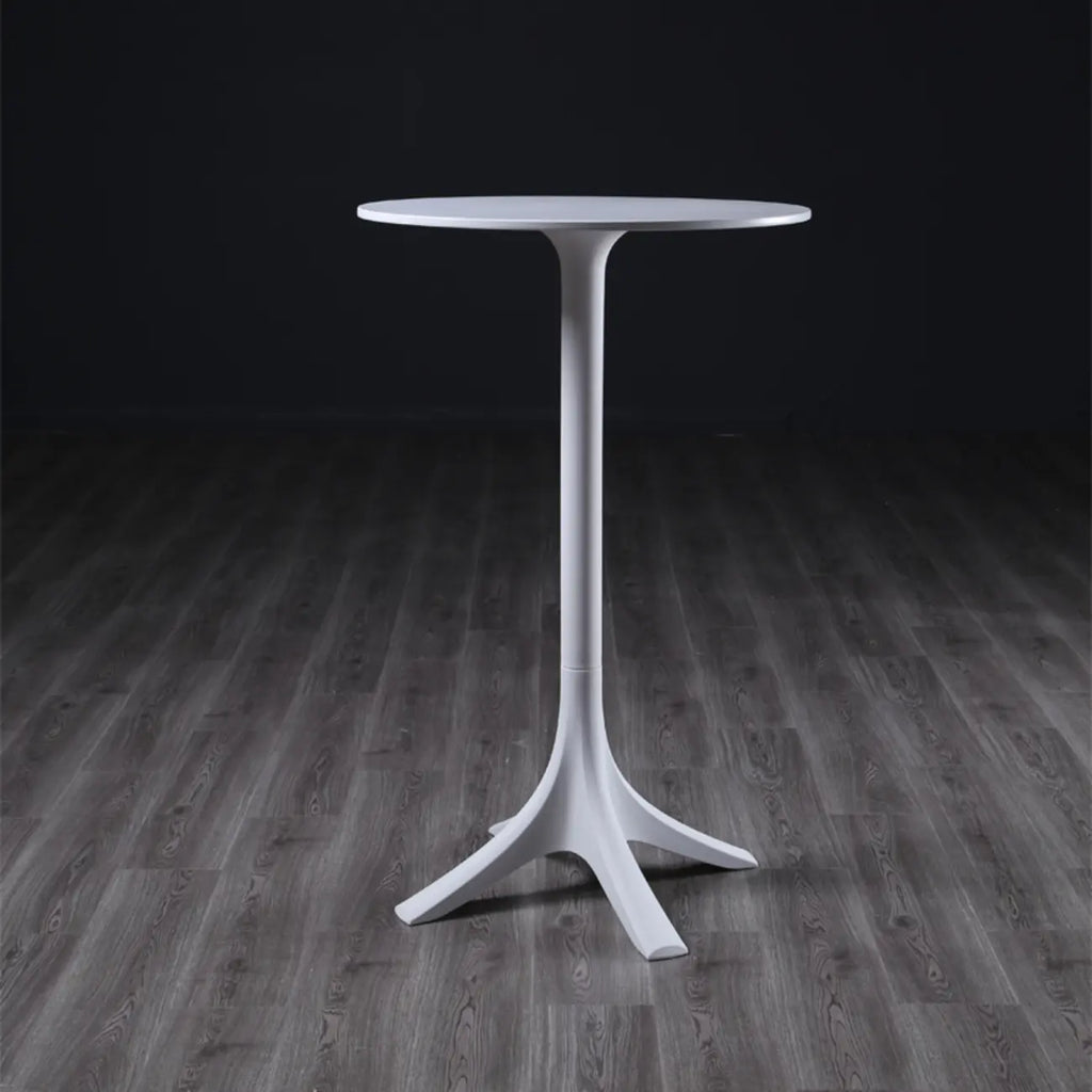 Tables de bar rondes blanches à plateau fixe en synthétique tendance