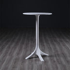 Tables de bar rondes blanches à plateau fixe en synthétique tendance
