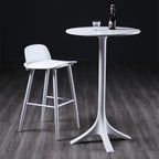 Tables de bar rondes blanches à plateau fixe en synthétique tendance