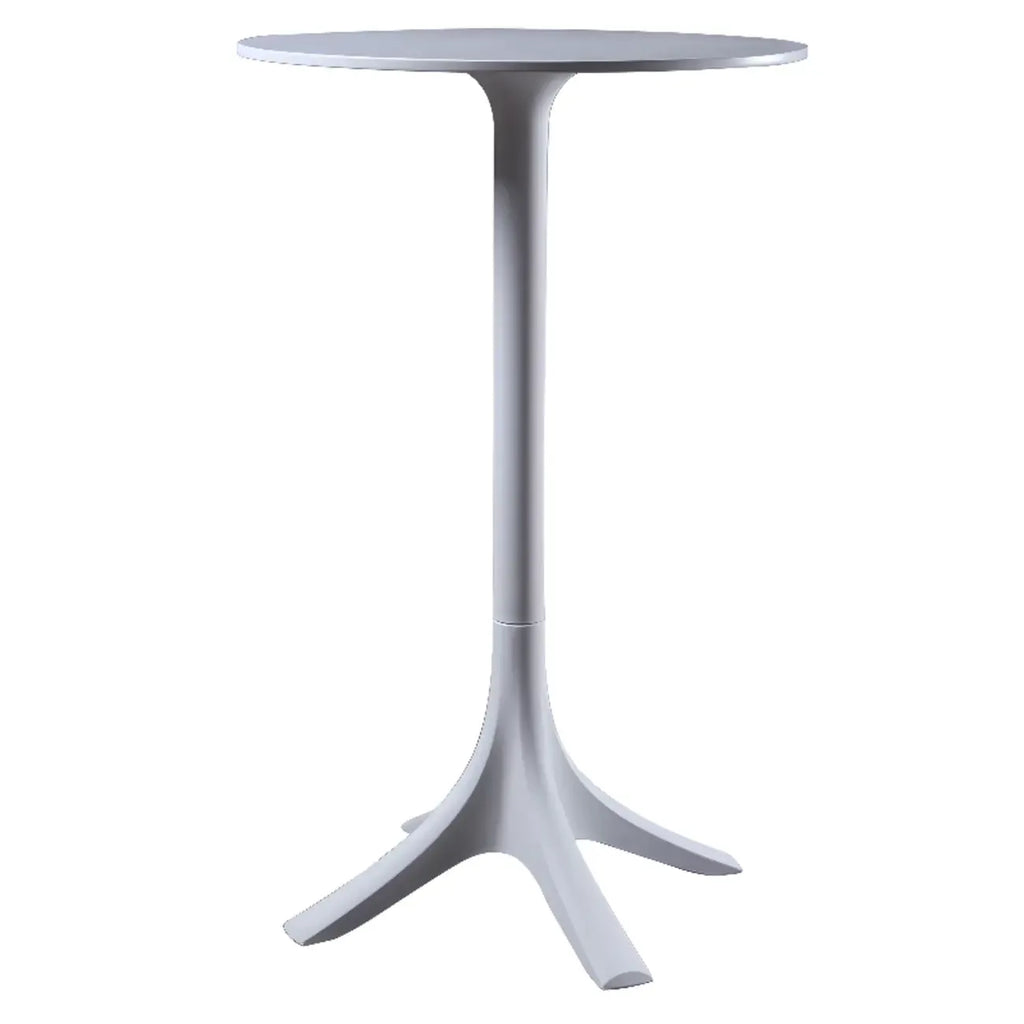 Tables de bar rondes blanches à plateau fixe en synthétique tendance