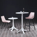 Tables de bar rondes blanches à plateau fixe en synthétique tendance