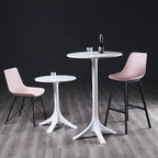 Tables de bar rondes blanches à plateau fixe en synthétique tendance
