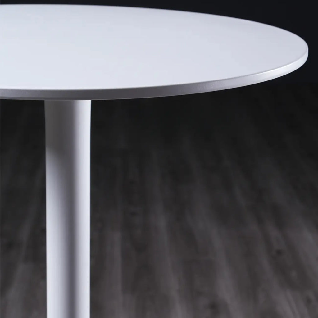Tables de bar rondes blanches à plateau fixe en synthétique tendance