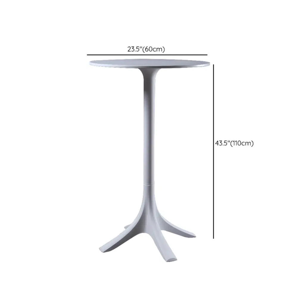 Tables de bar rondes blanches à plateau fixe en synthétique tendance