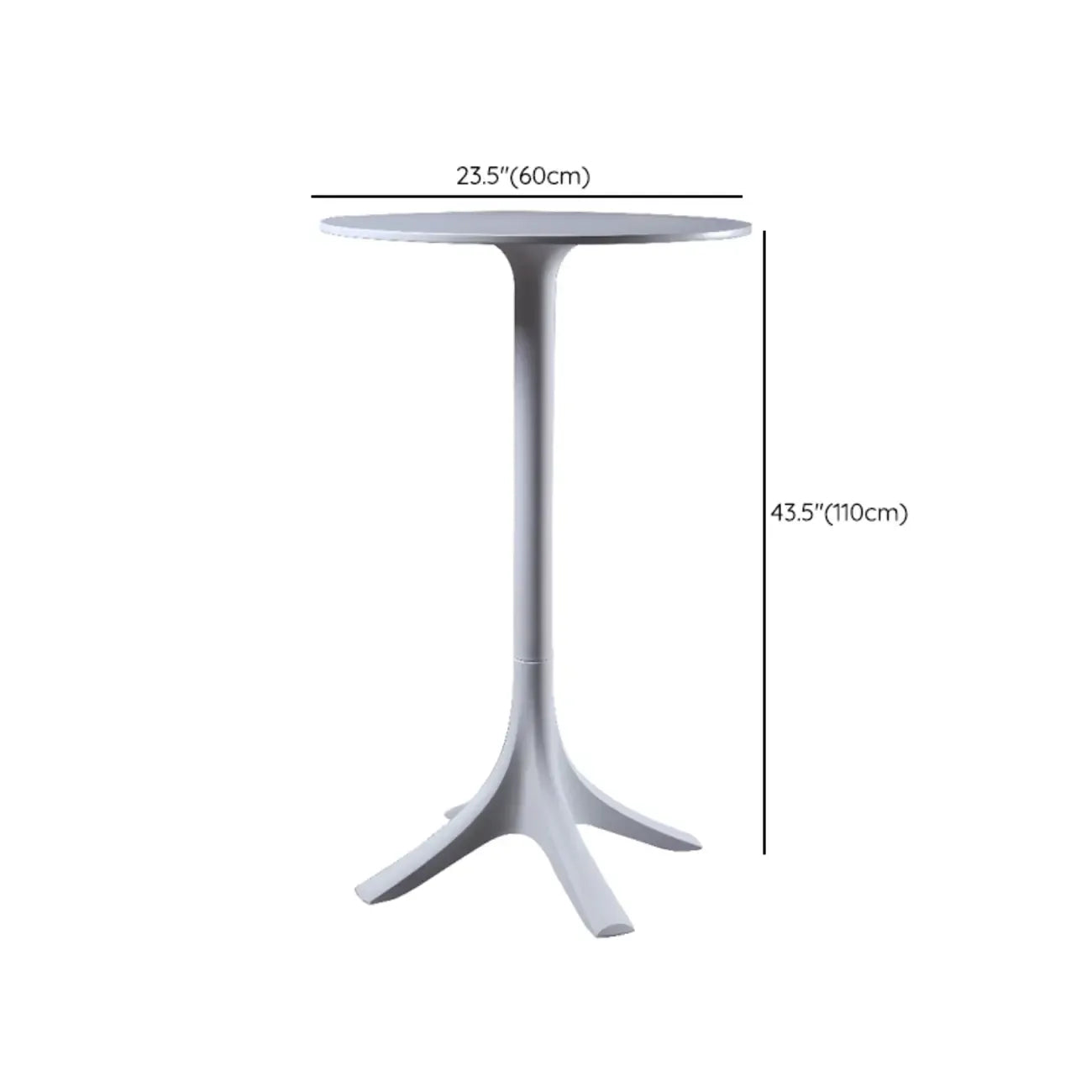 Tables de bar rondes blanches à plateau fixe en synthétique tendance