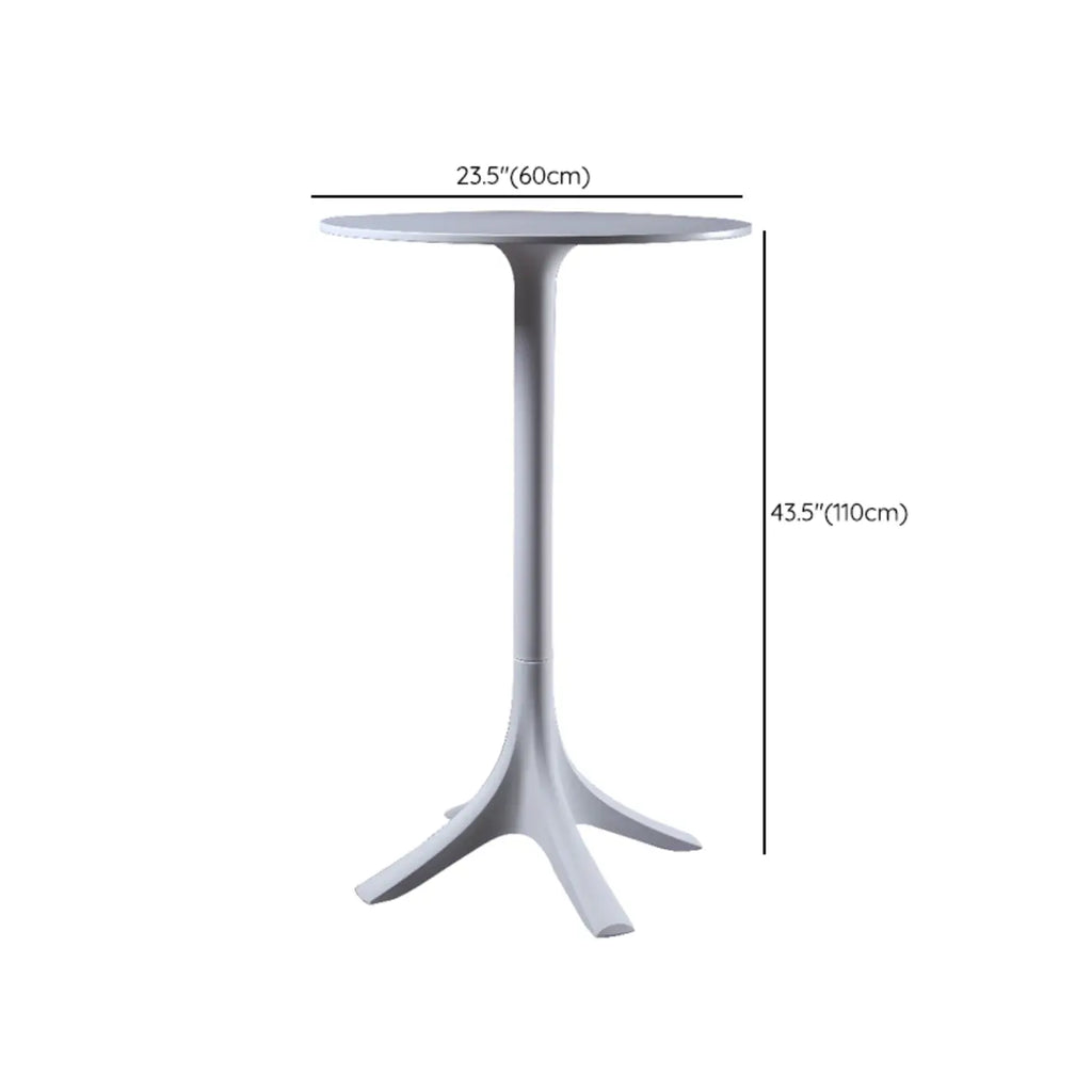 Tables de bar rondes blanches à plateau fixe en synthétique tendance