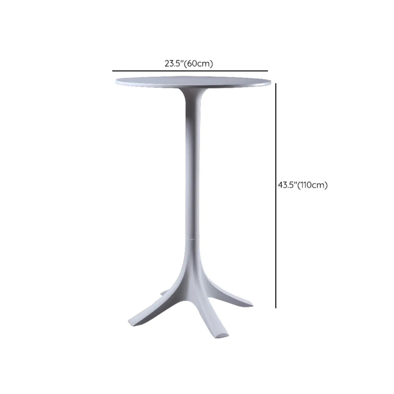Tables de bar rondes blanches à plateau fixe en synthétique tendance