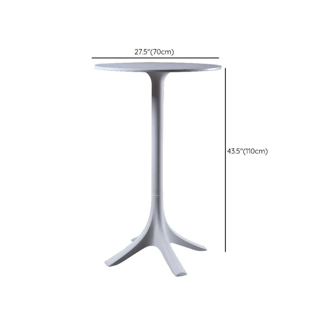 Tables de bar rondes blanches à plateau fixe en synthétique tendance
