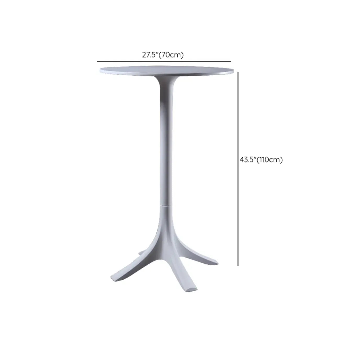 Tables de bar rondes blanches à plateau fixe en synthétique tendance