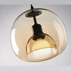 Suspension moderne à 3 lumières en sphère de verre pour îlot de cuisine