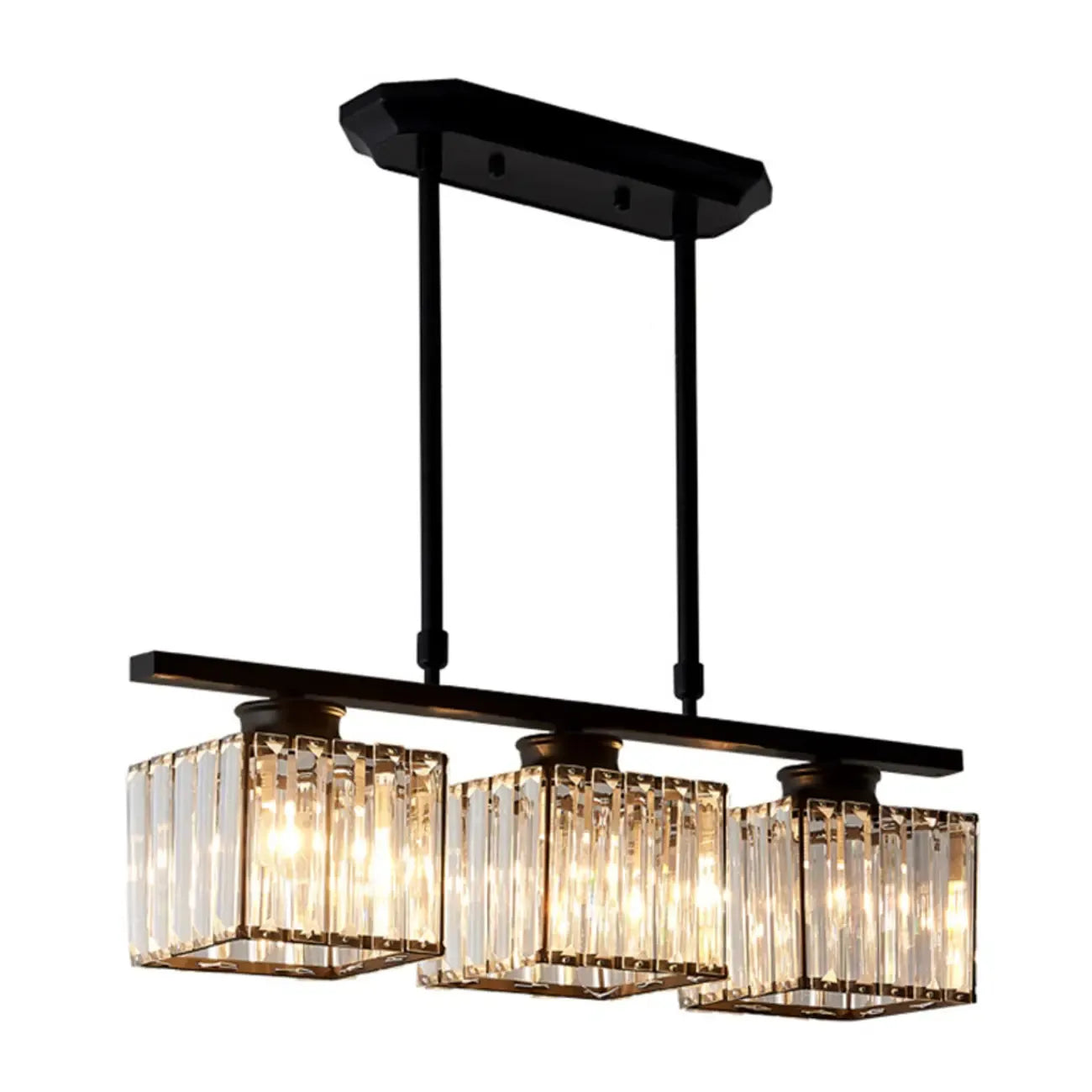 Lampadario a sospensione regolabile in metallo e cristallo con 3/4 luci per sala da pranzo