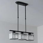 Lampadario a sospensione regolabile in metallo e cristallo con 3/4 luci per sala da pranzo