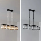 Lampadario a sospensione regolabile in metallo e cristallo con 3/4 luci per sala da pranzo
