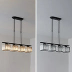 Lampadario a sospensione regolabile in metallo e cristallo con 3/4 luci per sala da pranzo