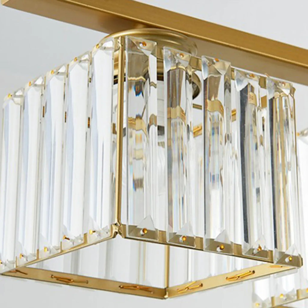 Lampadario a sospensione regolabile in metallo e cristallo con 3/4 luci per sala da pranzo