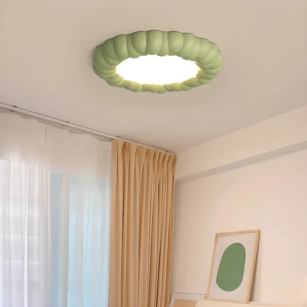 Plafoniera moderna rotonda a filo in resina da 19 pollici per l'arredamento della camera da letto
