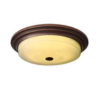 Plafonnier LED rond classique en métal marron et verre encastré