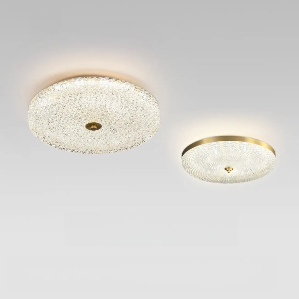 Plafonnier LED circulaire doré encastré pour la décoration de chambre
