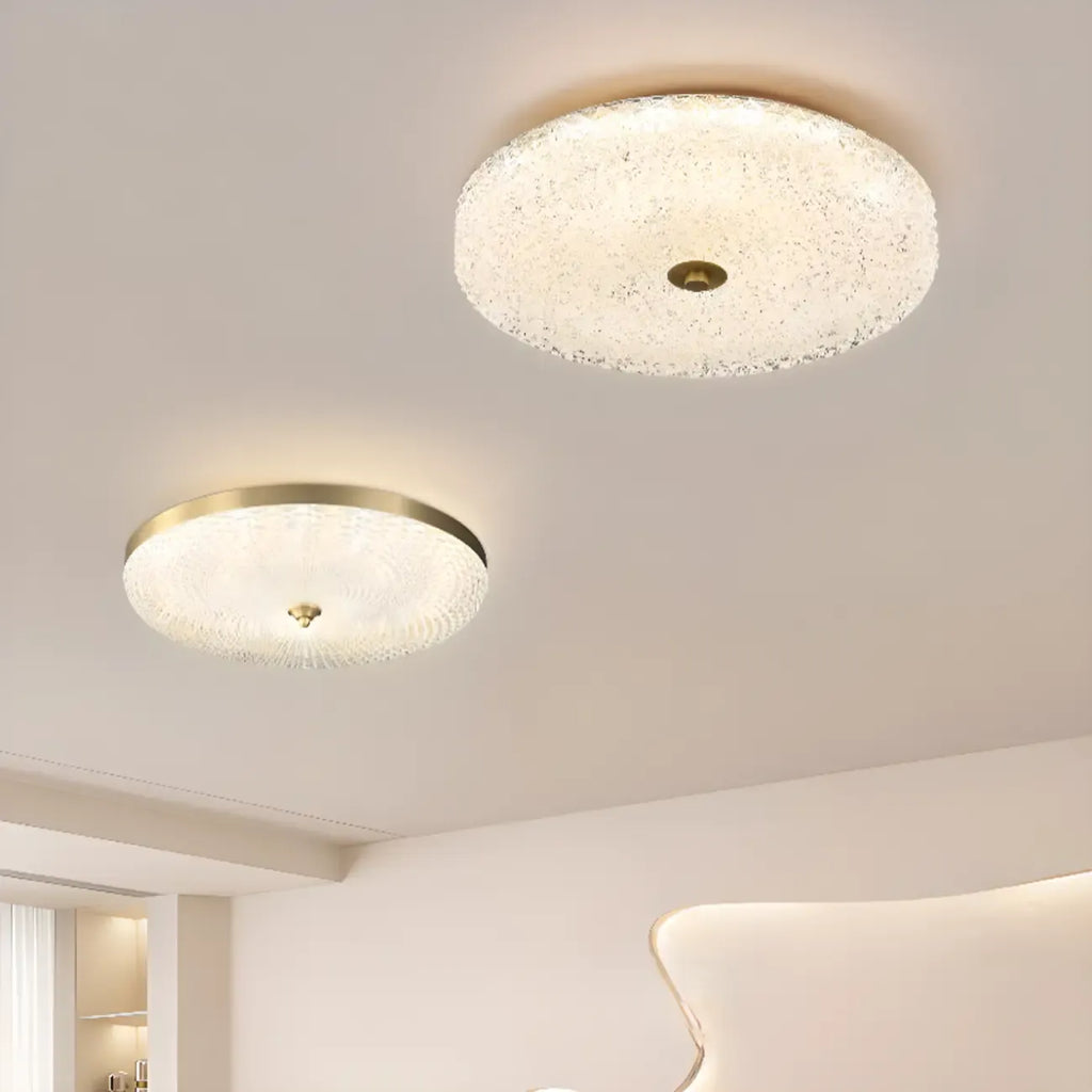Plafonnier LED circulaire doré encastré pour la décoration de chambre