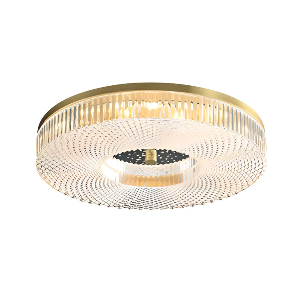 Plafonnier LED circulaire doré encastré pour la décoration de chambre