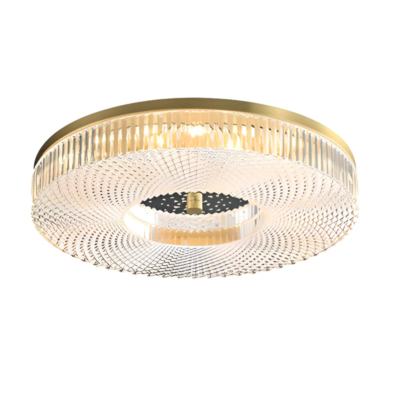Plafonnier LED circulaire doré encastré pour la décoration de chambre