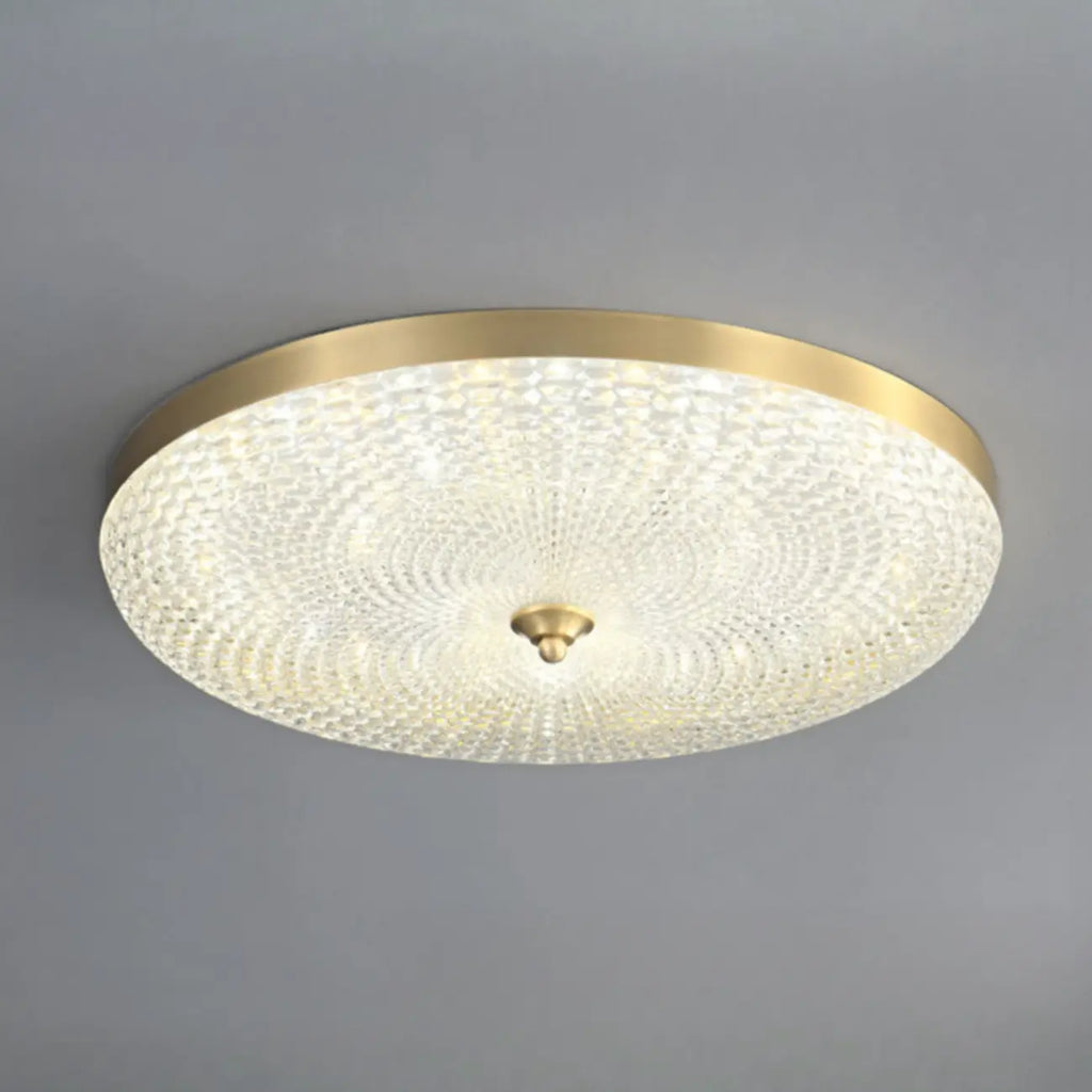 Plafonnier LED circulaire doré encastré pour la décoration de chambre