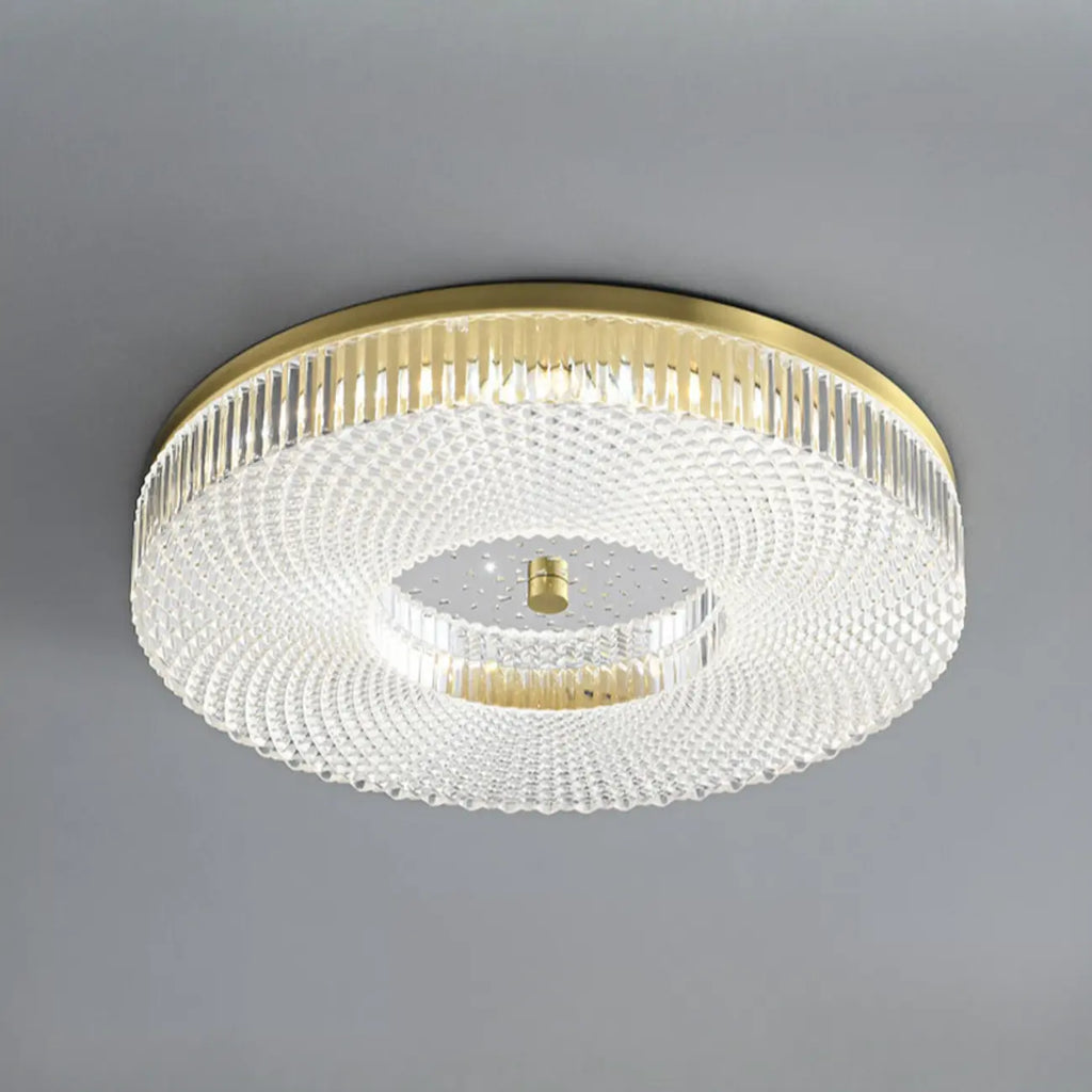 Plafonnier LED circulaire doré encastré pour la décoration de chambre