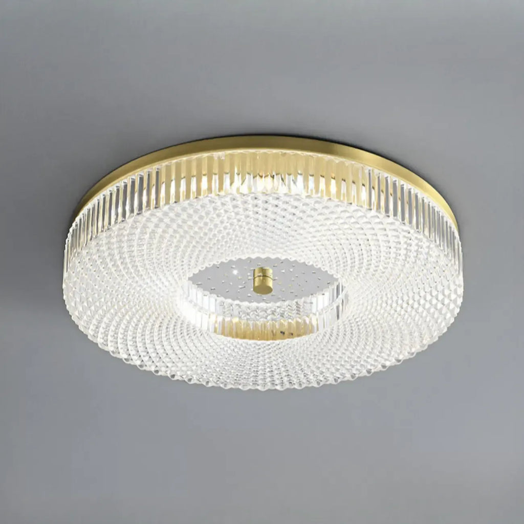 Plafonnier LED circulaire doré encastré pour la décoration de chambre