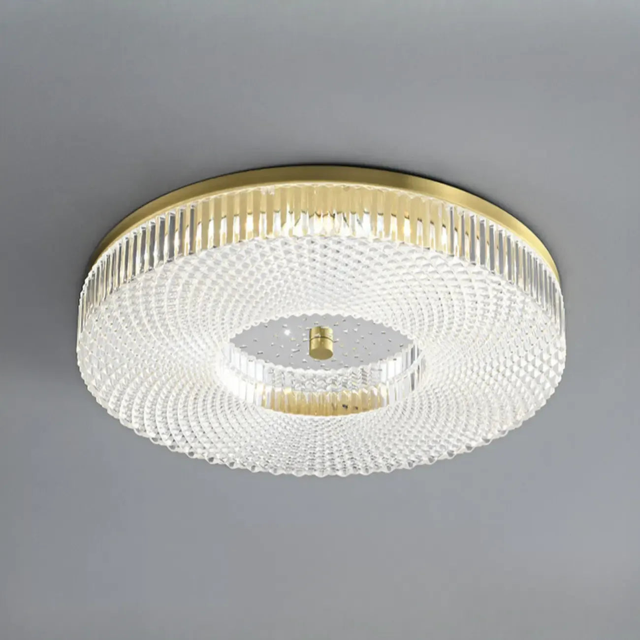 Plafonnier LED circulaire doré encastré pour la décoration de chambre