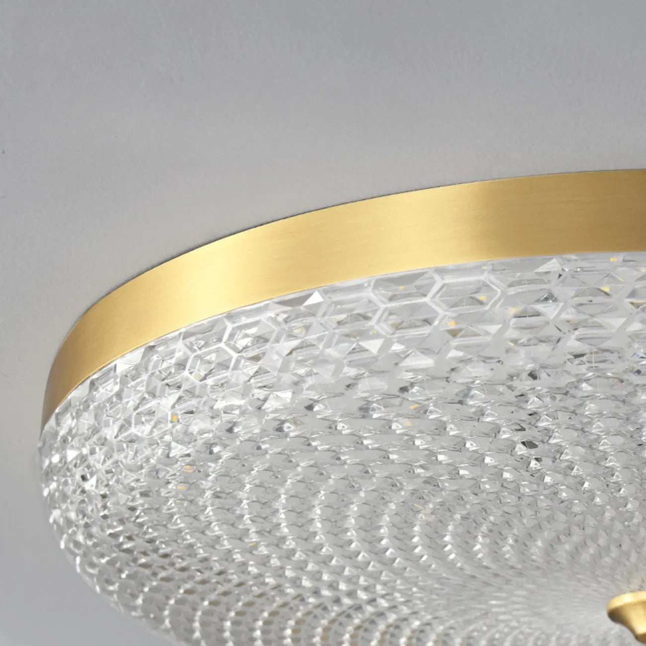 Plafonnier LED circulaire doré encastré pour la décoration de chambre