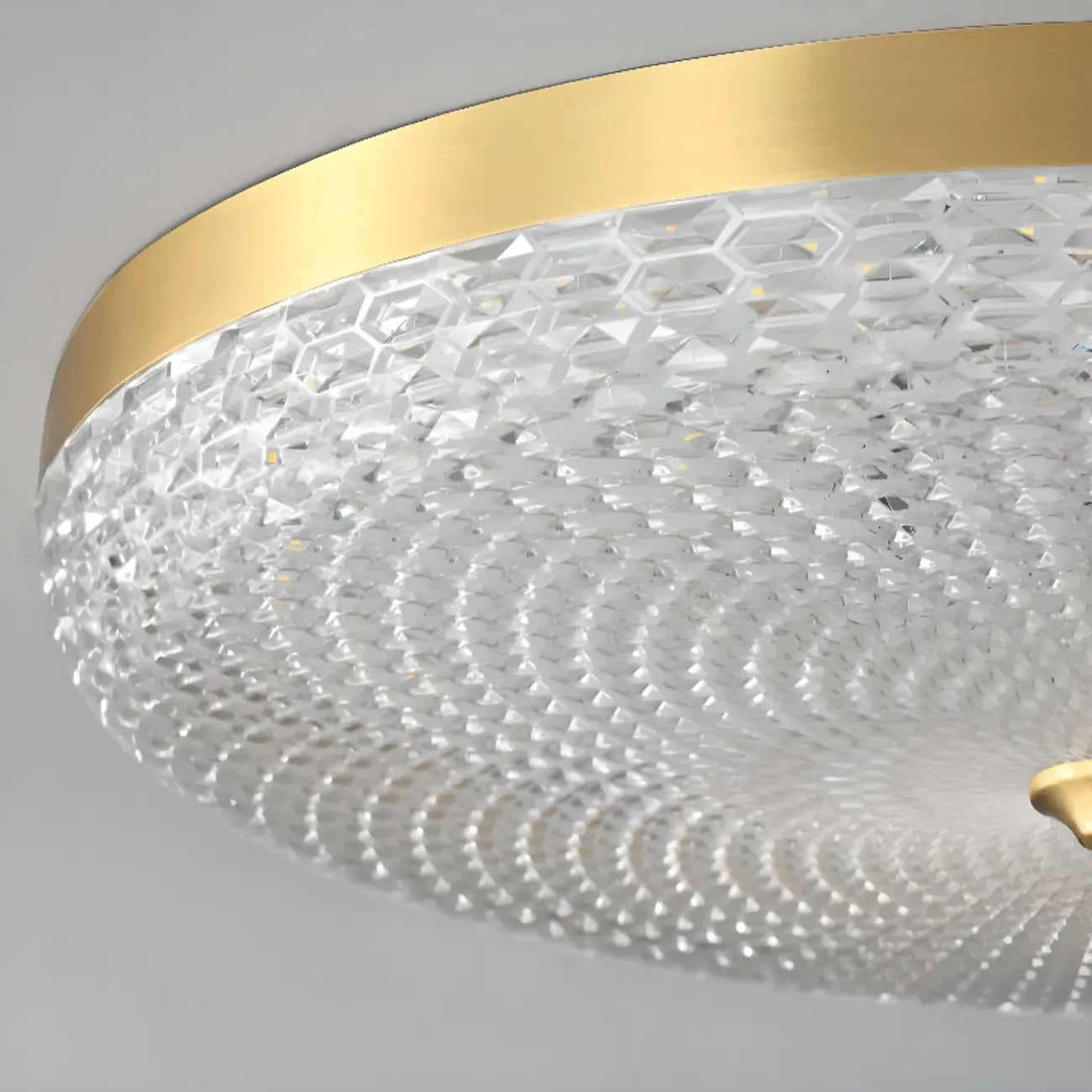 Plafonnier LED circulaire doré encastré pour la décoration de chambre