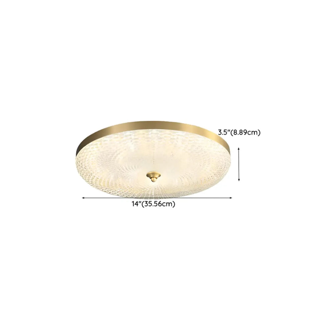 Plafonnier LED circulaire doré encastré pour la décoration de chambre