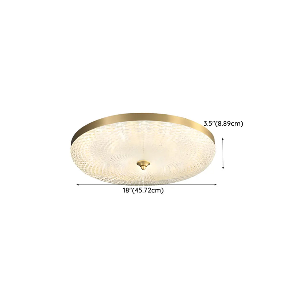 Plafonnier LED circulaire doré encastré pour la décoration de chambre
