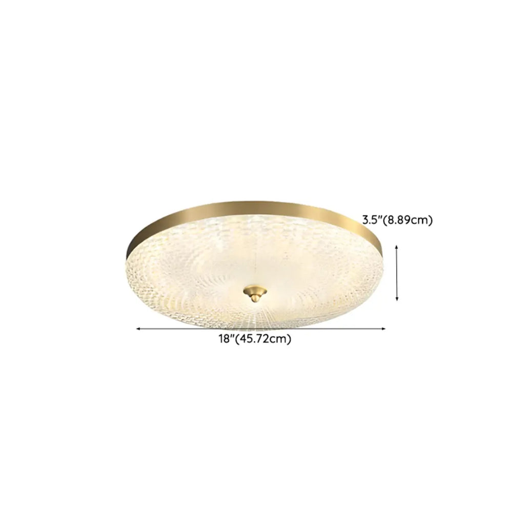 Plafonnier LED circulaire doré encastré pour la décoration de chambre
