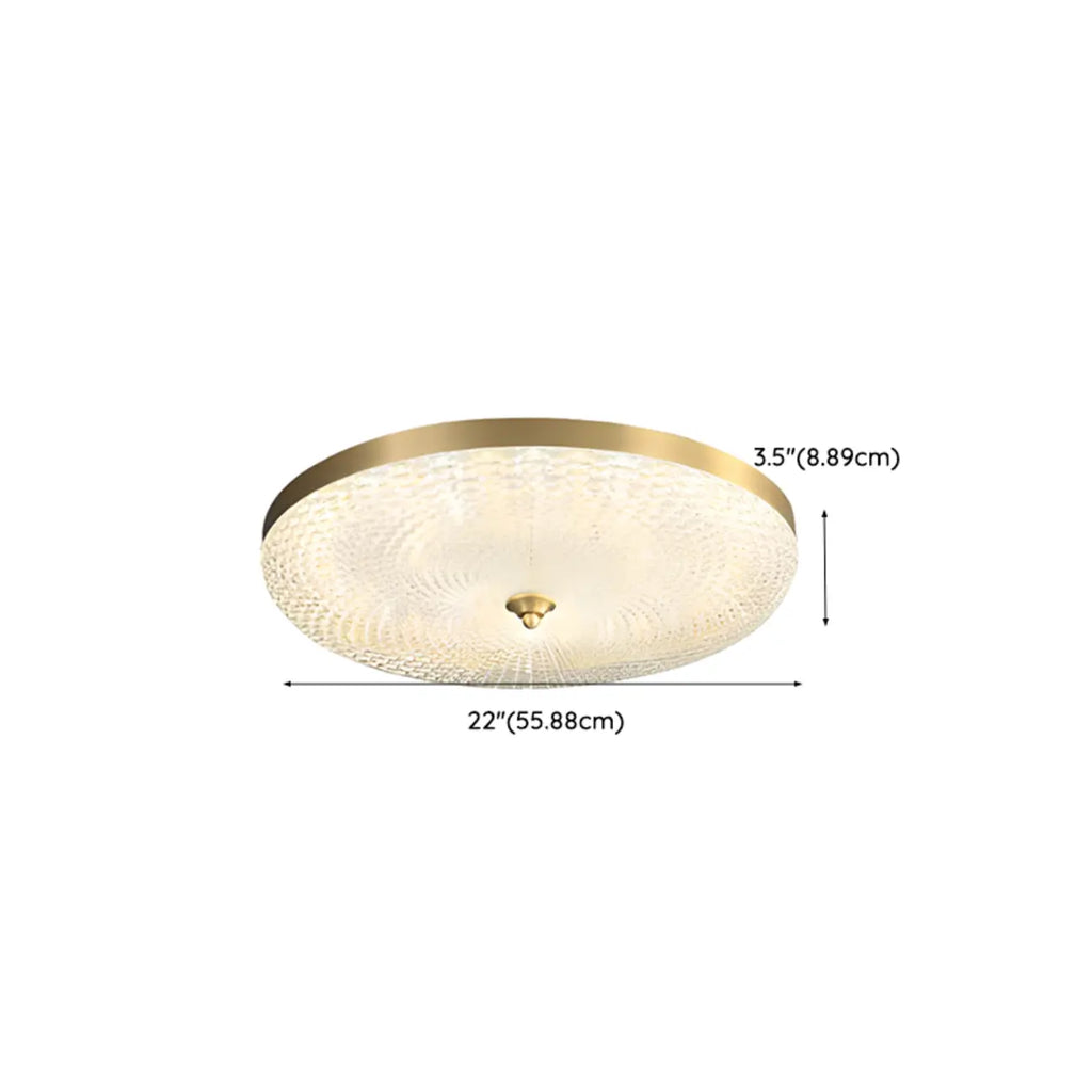 Plafonnier LED circulaire doré encastré pour la décoration de chambre