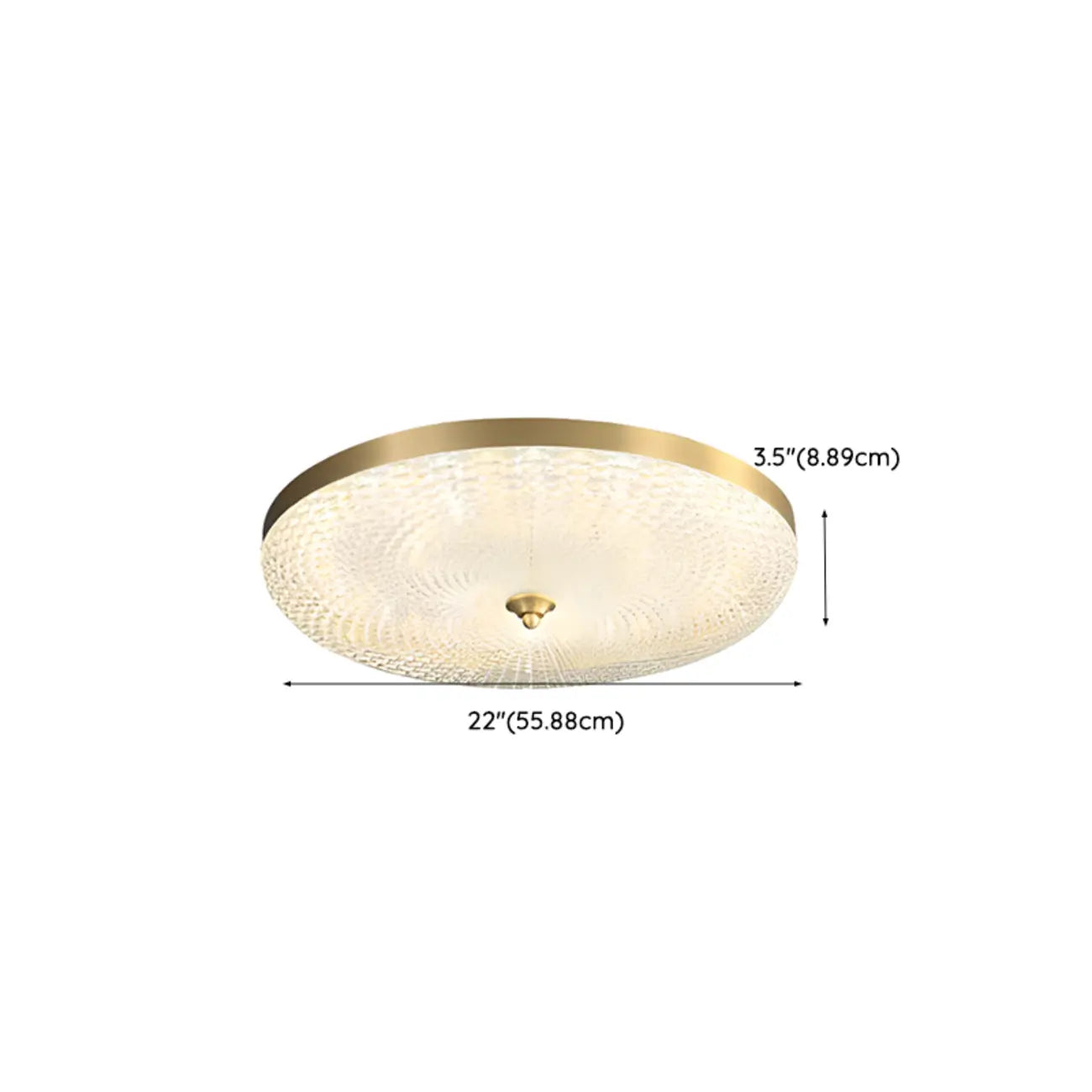 Plafonnier LED circulaire doré encastré pour la décoration de chambre