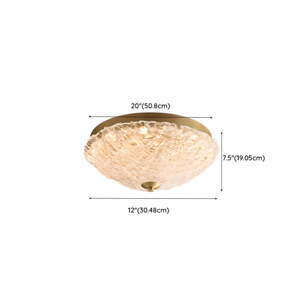 Plafonnier LED circulaire doré encastré pour la décoration de chambre