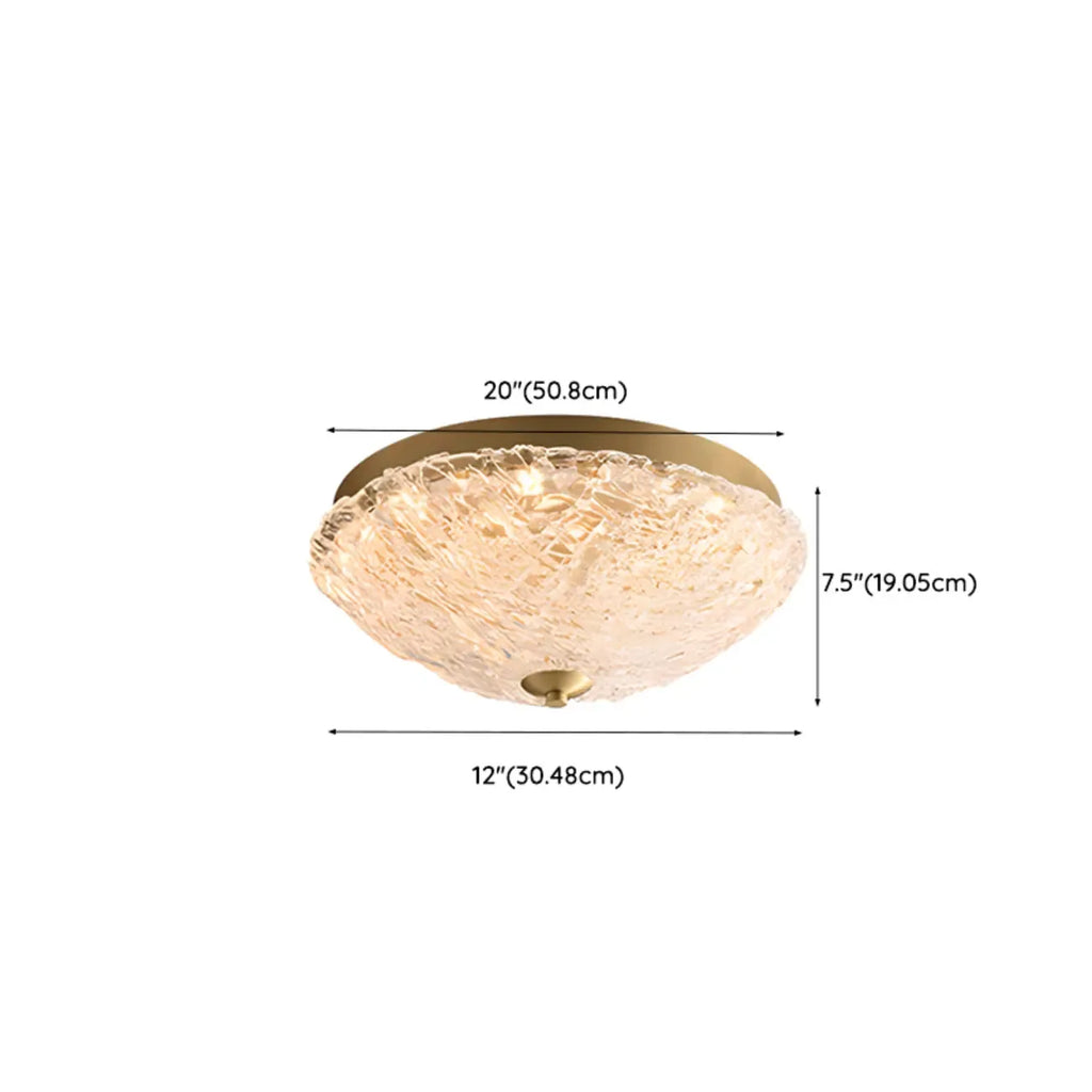 Plafonnier LED circulaire doré encastré pour la décoration de chambre