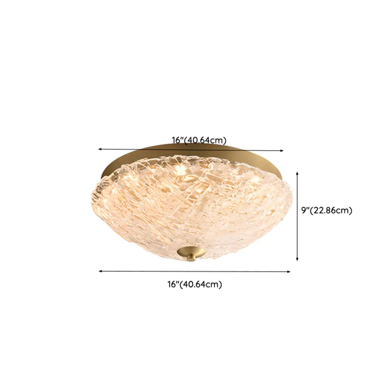 Plafonnier LED circulaire doré encastré pour la décoration de chambre
