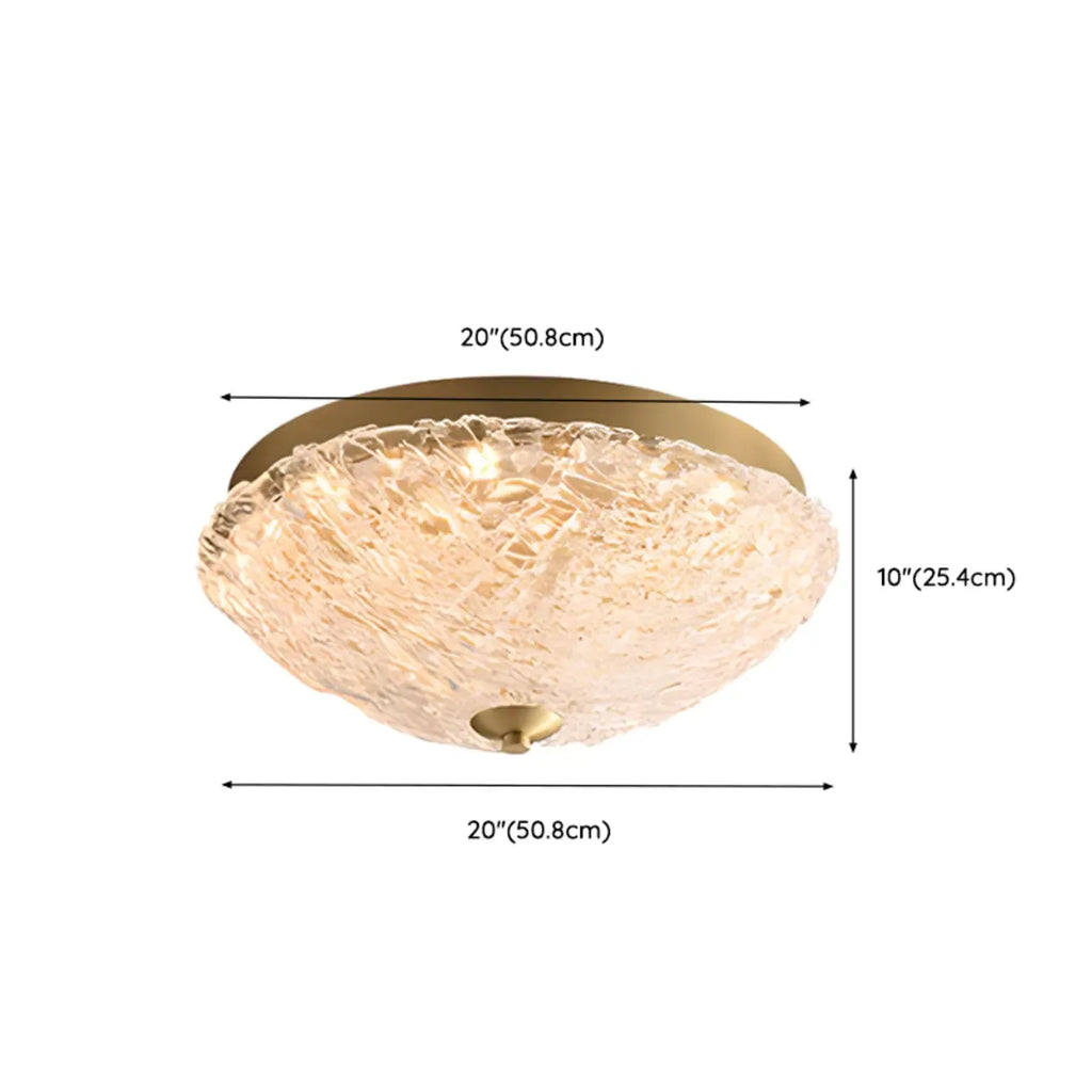 Plafonnier LED circulaire doré encastré pour la décoration de chambre