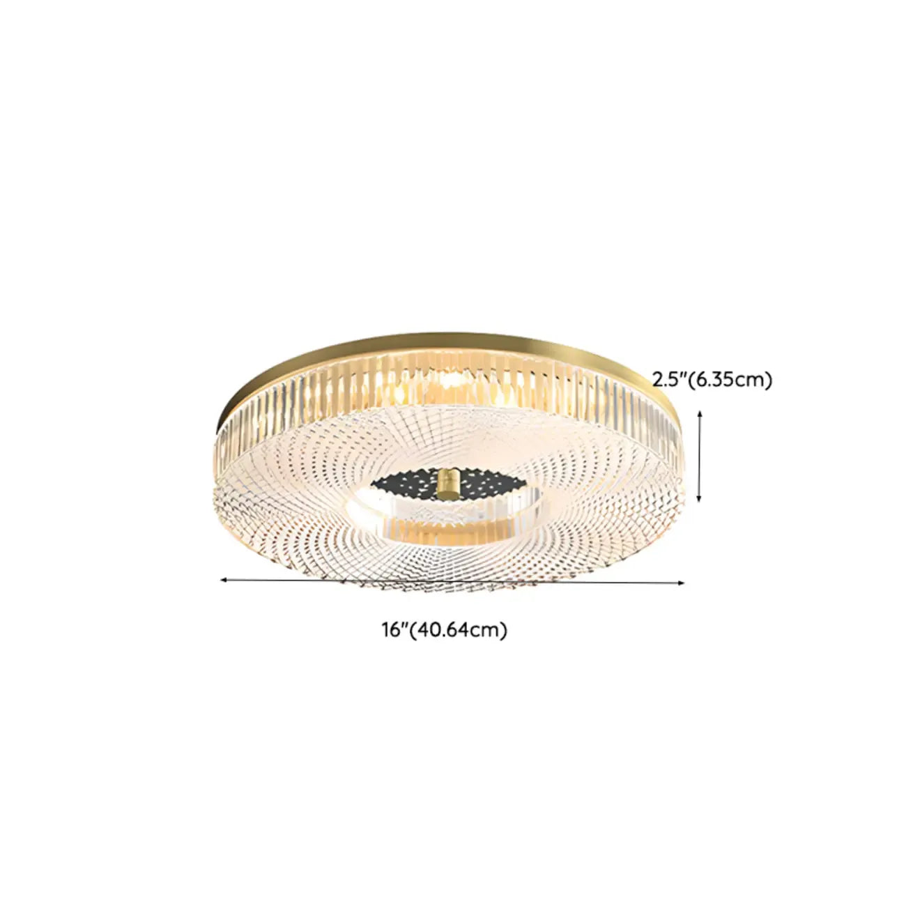 Plafonnier LED circulaire doré encastré pour la décoration de chambre