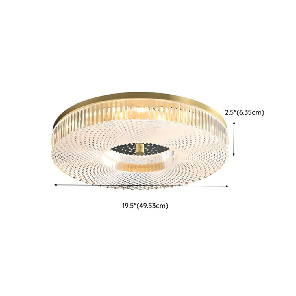 Plafonnier LED circulaire doré encastré pour la décoration de chambre