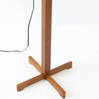 Lampadaire moderne en bois avec abat-jour en tissu, à brancher, pour salon