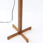 Lampadaire moderne en bois avec abat-jour en tissu, à brancher, pour salon