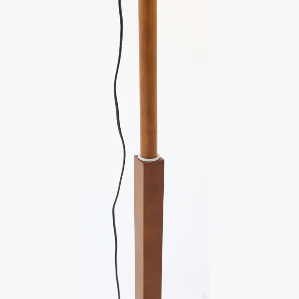 Lampadaire moderne en bois avec abat-jour en tissu, à brancher, pour salon