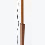 Lampadaire moderne en bois avec abat-jour en tissu, à brancher, pour salon