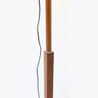 Lampadaire moderne en bois avec abat-jour en tissu, à brancher, pour salon