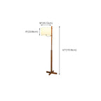 Lampadaire moderne en bois avec abat-jour en tissu, à brancher, pour salon