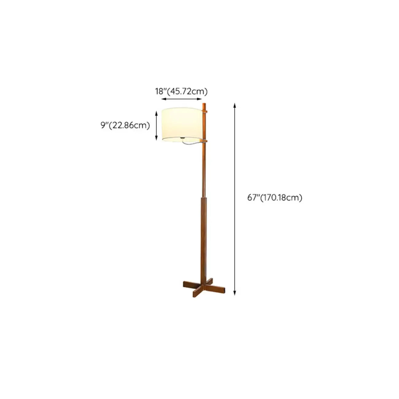 Lampadaire moderne en bois avec abat-jour en tissu, à brancher, pour salon